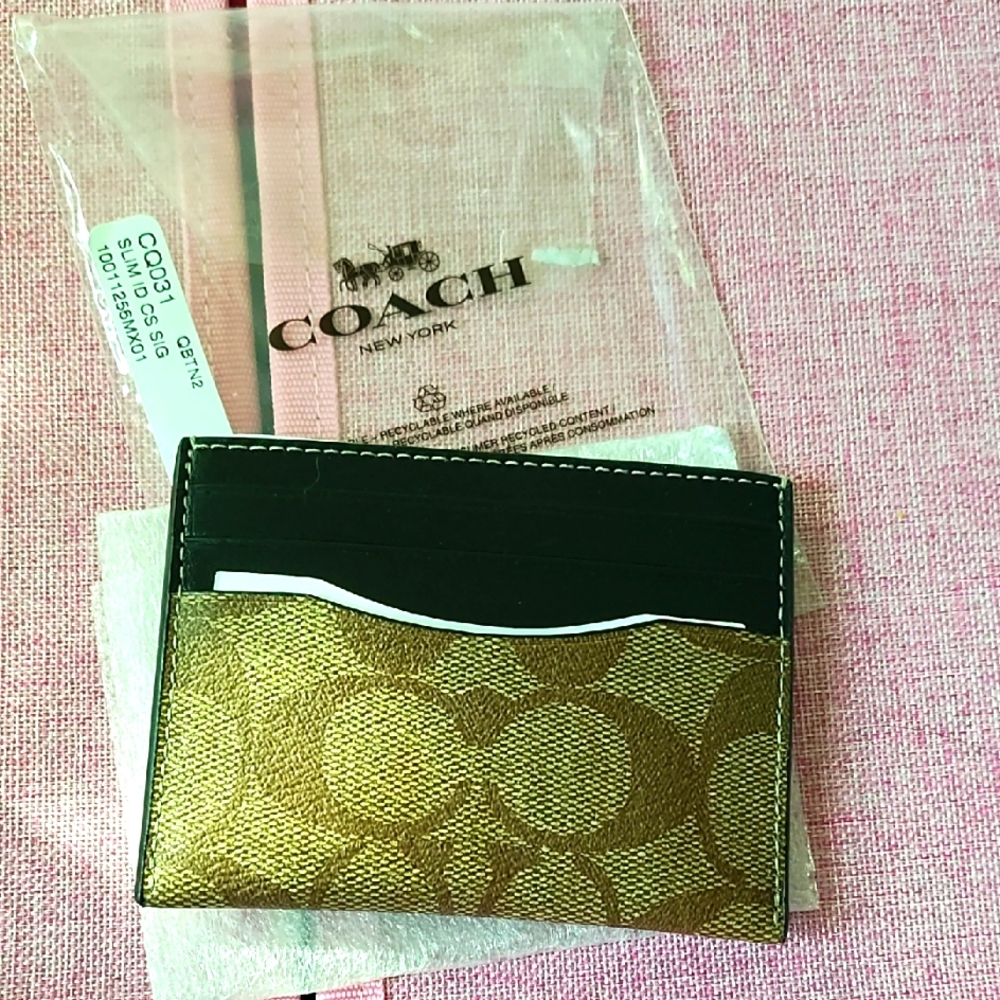 Coach Gold and Black Card Holder
